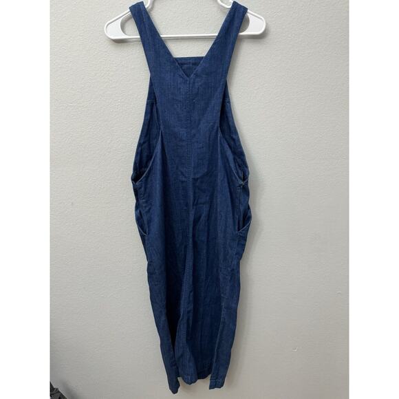 Zara denim sleeveless maxi dress XS Overall‎ Pockets Cottage Core Premium Denim - Picture 2 of 5
